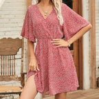 Summer V-neck Short-sleeved Beach Dress