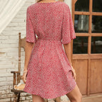 Summer V-neck Short-sleeved Beach Dress