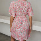 Summer V-neck Short-sleeved Beach Dress