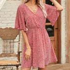 Summer V-neck Short-sleeved Beach Dress