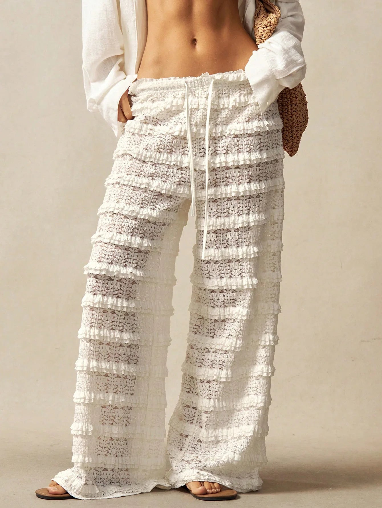 Loose-Fit Wide-Leg Beach Trousers