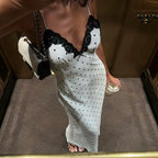 Tossy Lace V-Neck Patchwork Beach Dress
