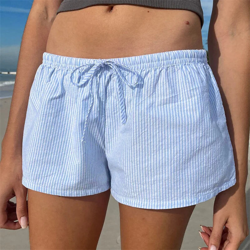 Casual Striped Wide-Leg Shorts