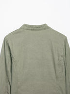 Denim Green Stand Neck Jacket