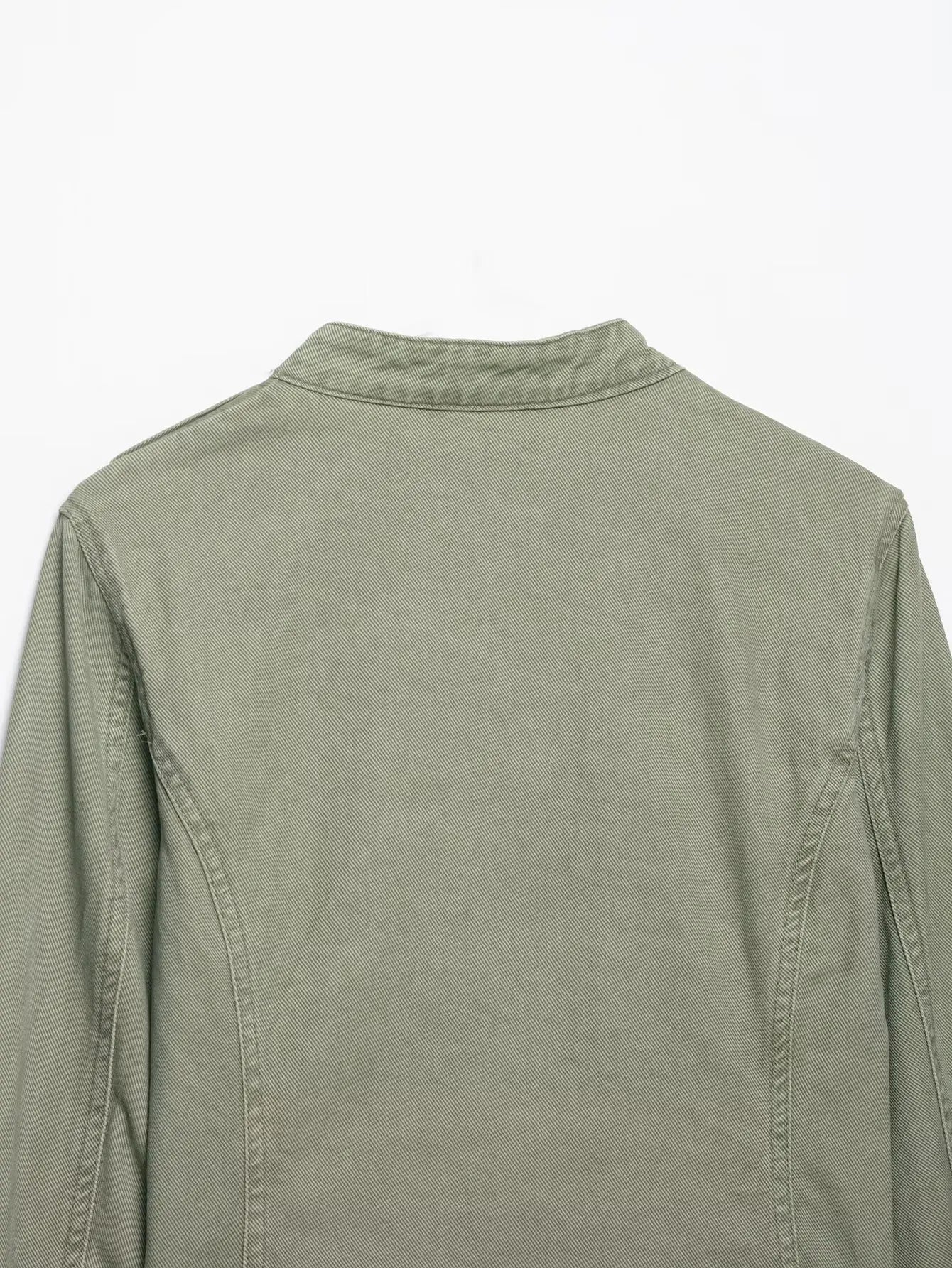 Denim Green Stand Neck Jacket