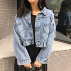 Loose-Fit, Cropped Denim Jacket