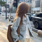 Washed, Short Sleeve Denim Jacket