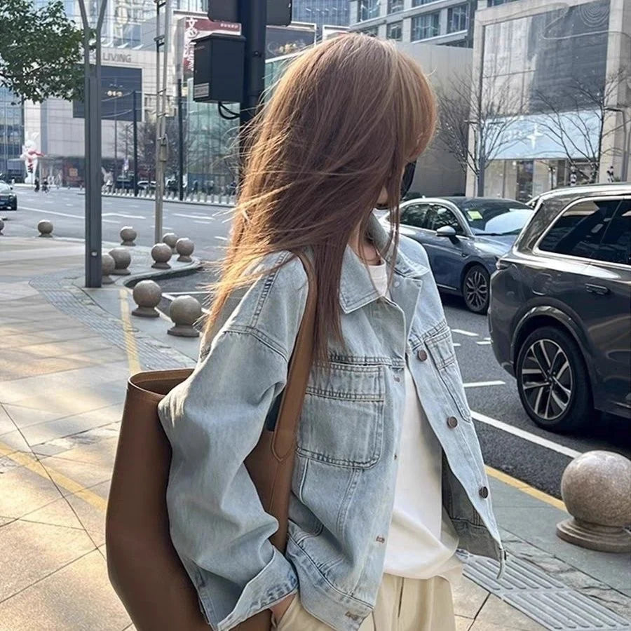 Washed, Short Sleeve Denim Jacket