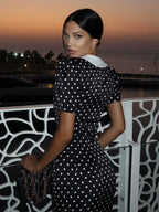 Polka Dot Printed Maxi Dress