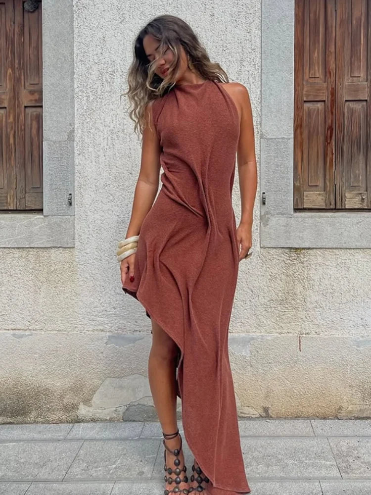 Pleated Off The Shoulder Dress