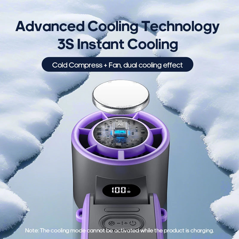 Portable High Speed Cooling Handheld Fan 3600mAh Rechargeable 100 Speed Adjustable Mini Foldable Air Cooling Turbo Fan & Lanyard