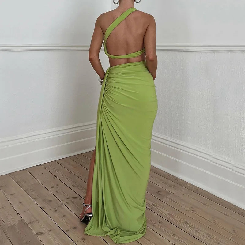 2-Piece Backless Crop & Side-Slit Maxi Co-Ord