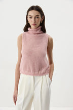Turtleneck Hollow Knitted Vest