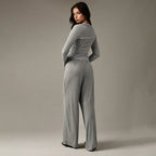 Striped Cardigan & Loose Trousers Co-Ord