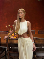 Waistless O-Neck Maxi Dress