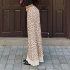 Leopard Print Double-Layered Long Skirt