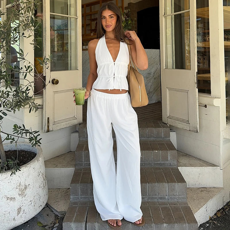 Halter Vest Two-Piece Set