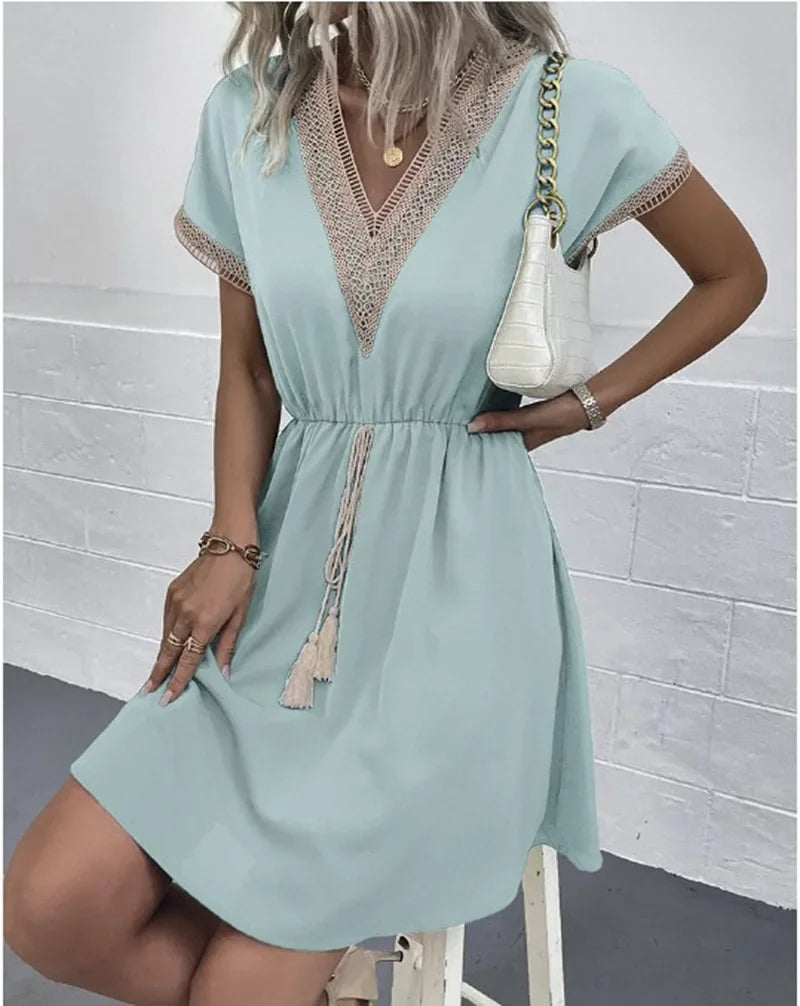Lacey V Neck Short Beach Dress