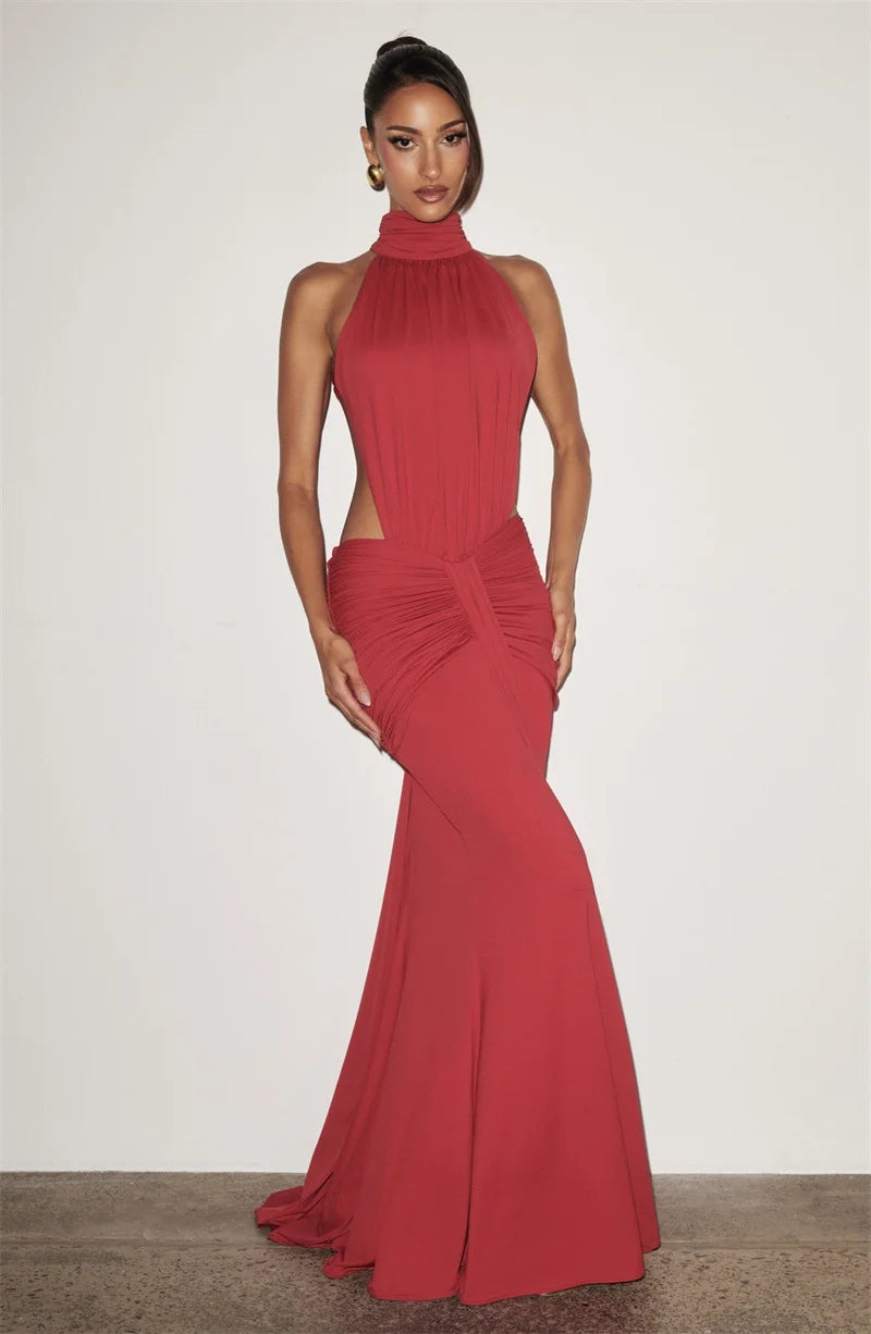 Turtleneck Backless Maxi Dress