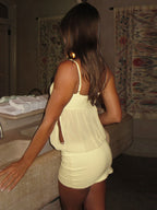 Backless See-Through Chiffon Patchwork Mini Dress