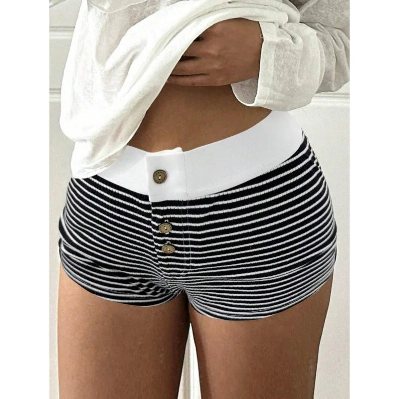 Casual Striped Knit Shorts