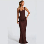 Pleated Sling Maxi Dress
