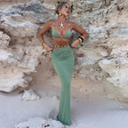 Green 3-Piece Bandeau Bikini Set