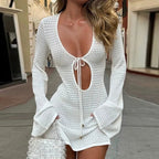 Knit Flare-Sleeve Dress