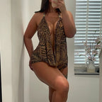 Leopard Print Halter & Shorts Co-Ord