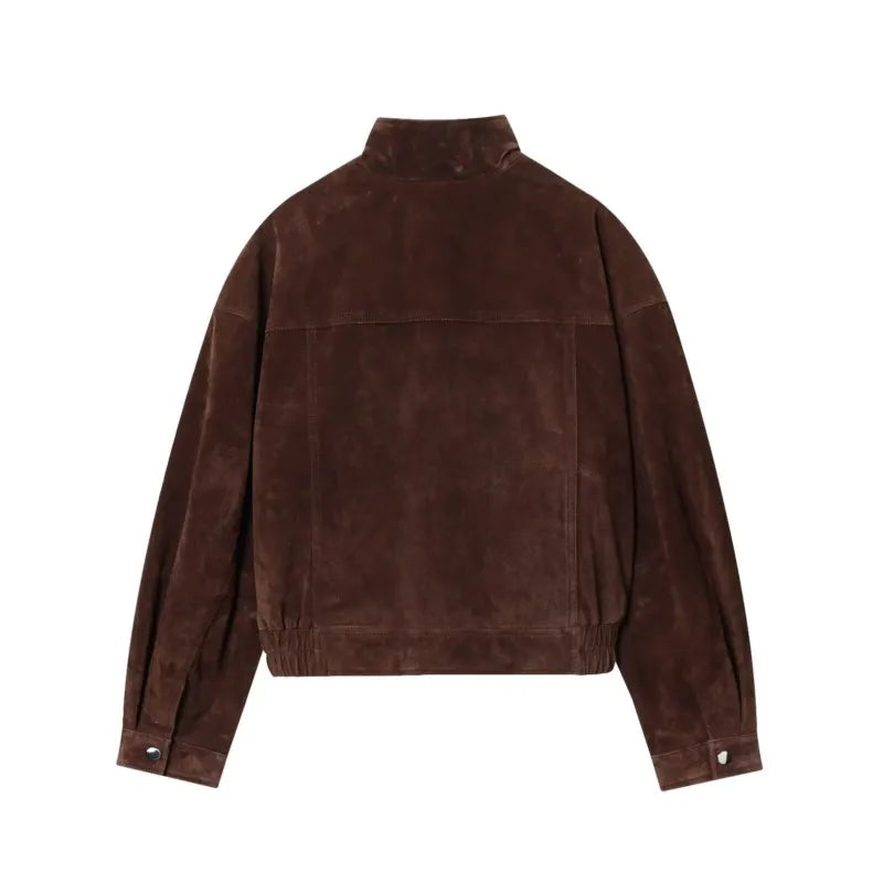 Brown Suede Leather Jacket
