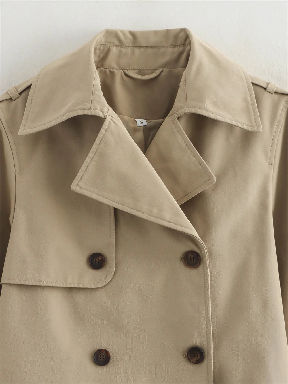 Cropped Double-Breasted Trench Jacket