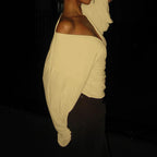 Deep V-Neck Flare-Sleeve Tee