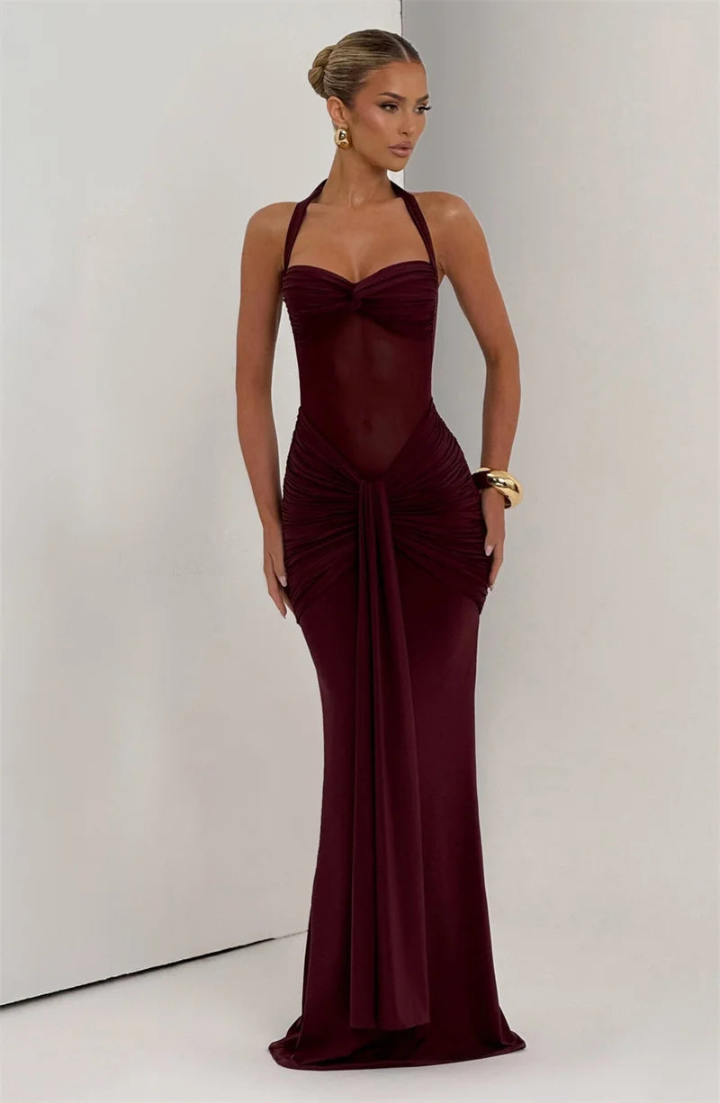 Halter Backless Maxi Dress