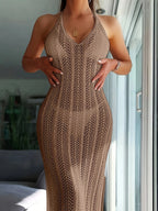 Backless Halter Neck Cover-Up Style