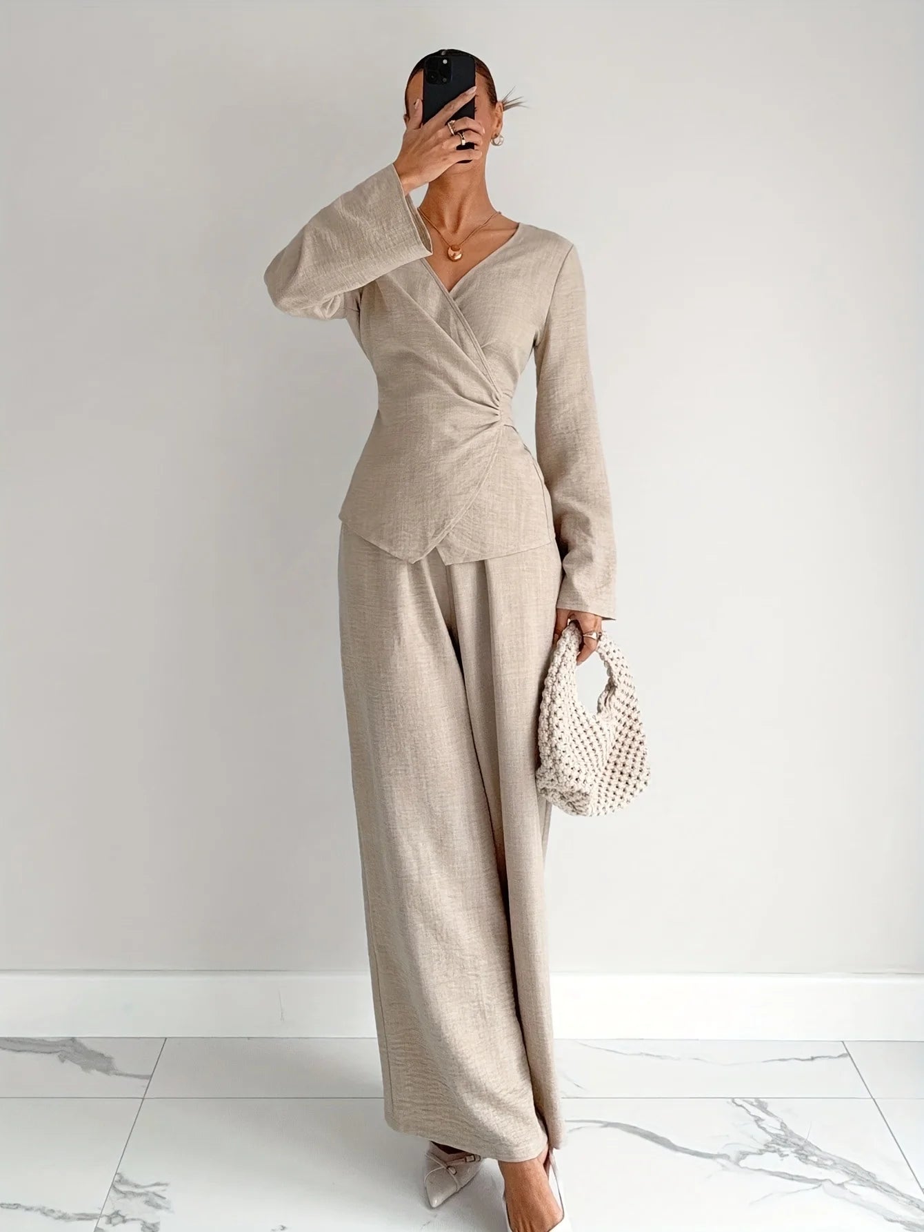 Autumn Waist-Cinching Shirt Co-Ord
