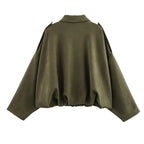 Turn-Down Collar Bomber Jacket