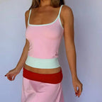 Square Neck Patchwork Cami Top