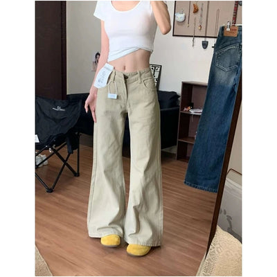 Khaki Flared Jeans