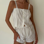 Ruffled Shorts Pajama Set