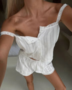 Ruffled Shorts Pajama Set