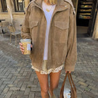 Straight-Cut Suede Bomber Jacket