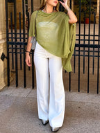 Knitted Shawl Long Sleeve Top