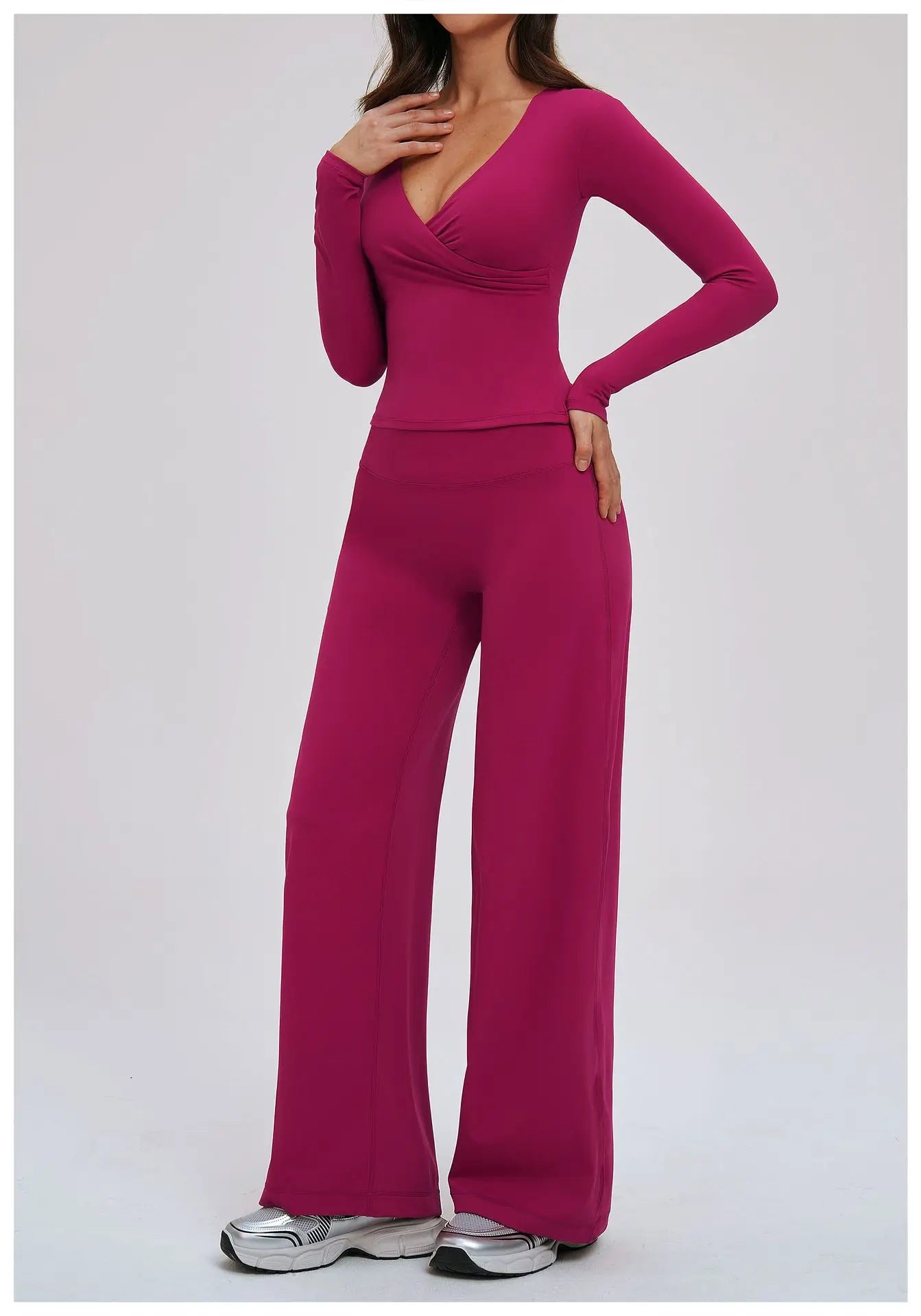 Deep-V Flared Yoga Set