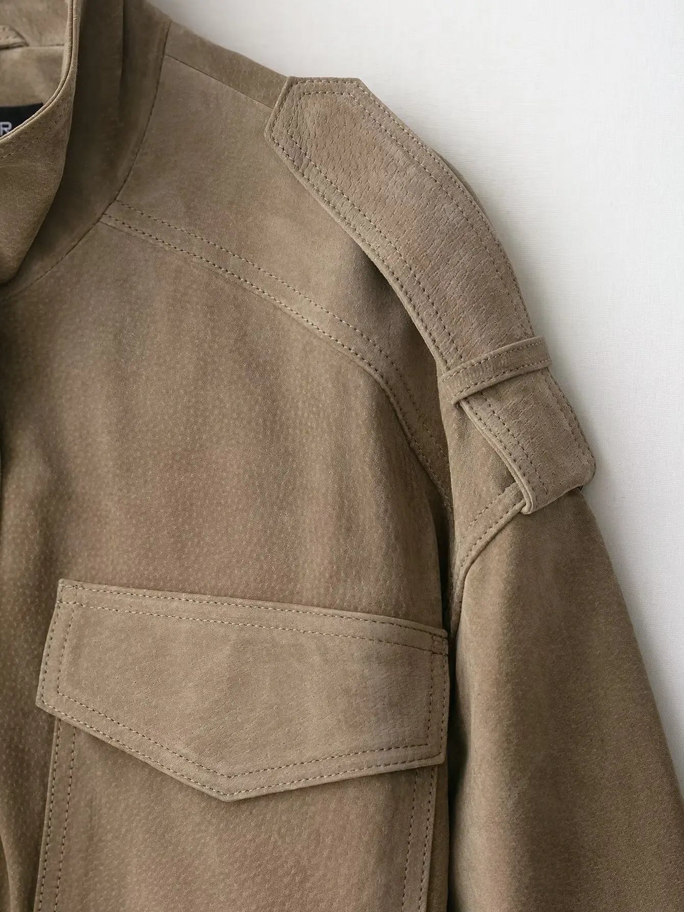 Straight-Cut Suede Bomber Jacket