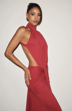 Turtleneck Backless Maxi Dress