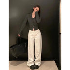 White High Waisted Wide Leg Jeans