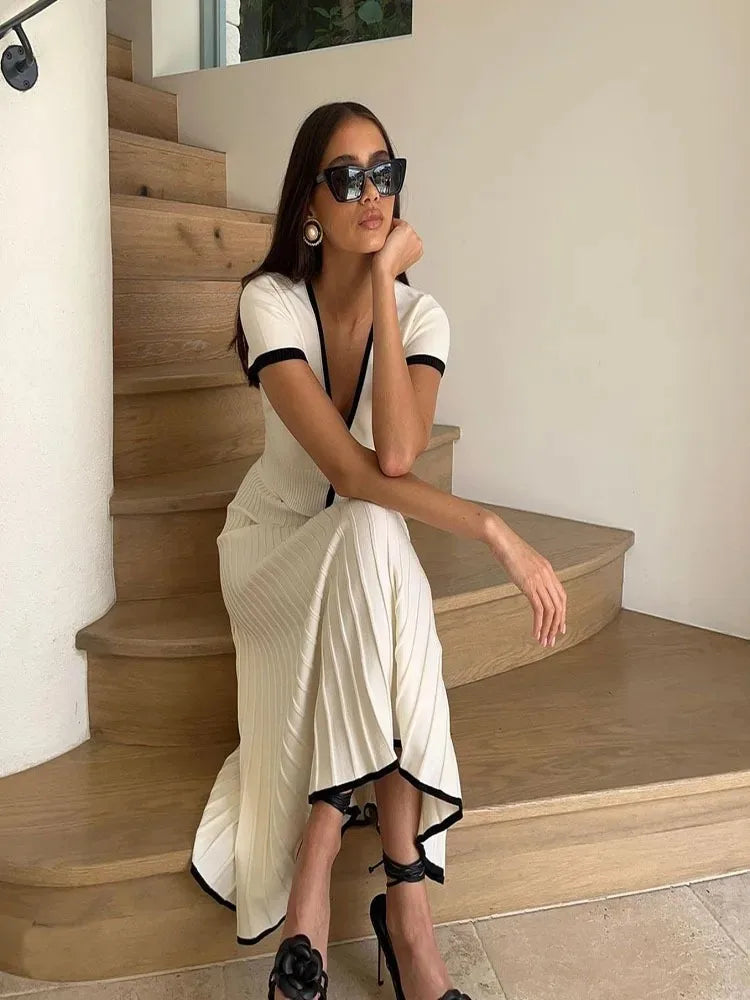 White Pleated Skirt Co-Ord
