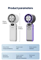Portable High Speed Cooling Handheld Fan 3600mAh Rechargeable 100 Speed Adjustable Mini Foldable Air Cooling Turbo Fan & Lanyard