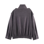 Chic Suede Zip-Up Jacket