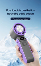 Portable High Speed Cooling Handheld Fan 3600mAh Rechargeable 100 Speed Adjustable Mini Foldable Air Cooling Turbo Fan & Lanyard